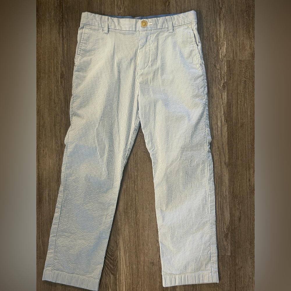 Vineyard Vines Light Blue & White Striped Seersucker Chinos size 7 - Picture 5 of 7